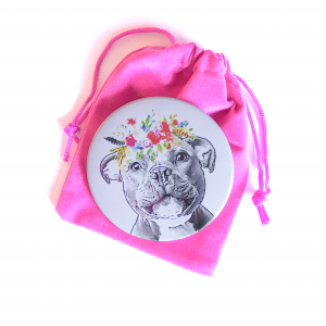 staffordshire bull terrier gift pocket mirror