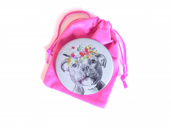 staffordshire bull terrier gift pocket mirror