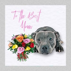 blue staffie mother's day card