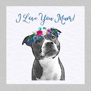 Staffordshire bull terrier mother's day card